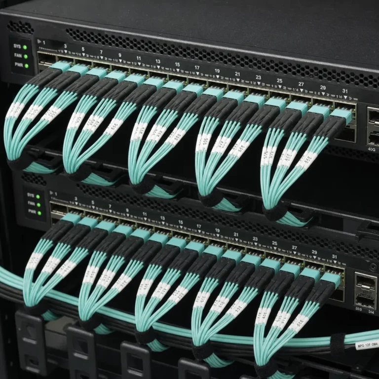 MPO breakout cable used for 40G and 100G data center connections
