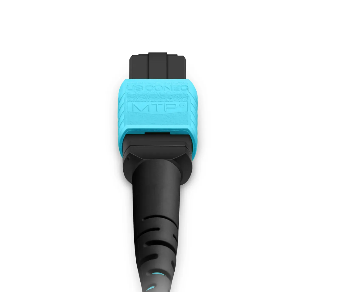 EITS 2M MPO-12 Multimode Fiber Optic Patch Cable, OM3/OM4/OM5, 12-Fiber, Type A/B/C Polarity, MPO Male/Female, Aqua - Image 6