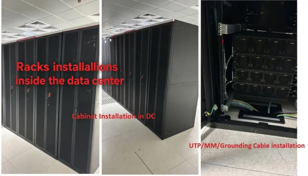 Data center installation services for racks, cabling and network infrastructure