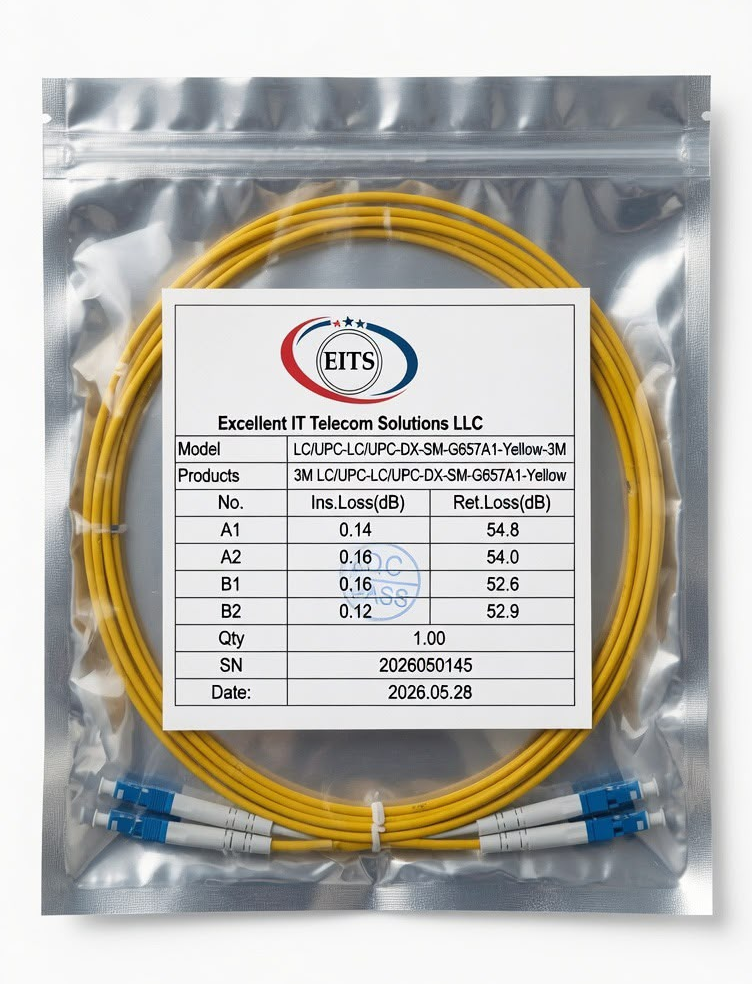 EITS 3M OS2 Single Mode Duplex Fiber Optic Patch Cable, 9/125µm | Multiple UPC Connector Options - Image 2