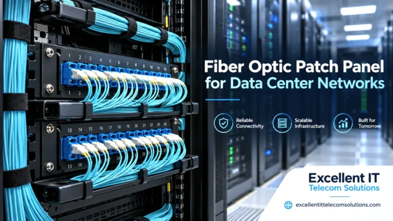 fiber optic patch panel in data center rack