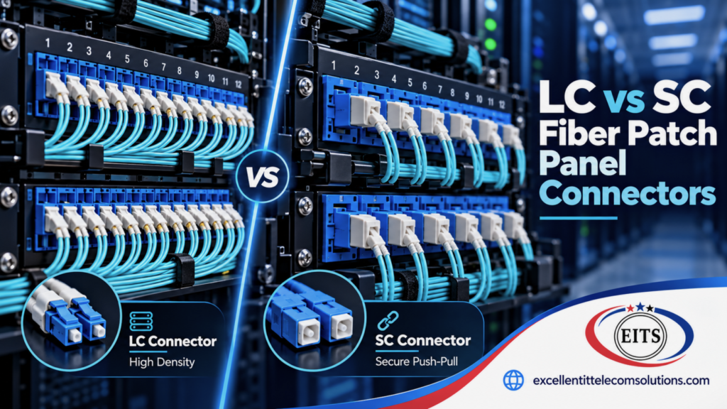 LC and SC connectors used in fiber distribution panels